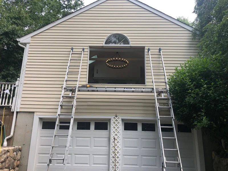 Triple casement removed and ready for installation